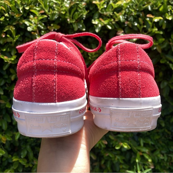 NWOB Converse One Star OX Paradise Leather Suede Pink Red Sneakers 7Y/ M7 /W 8.5 - Picture 3 of 10